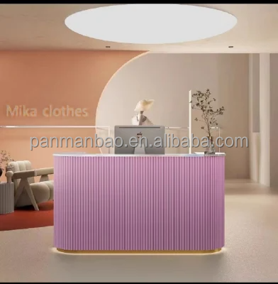 Simple and affordable white hair salon bar paint front desk beauty salon dedicated small reception desk