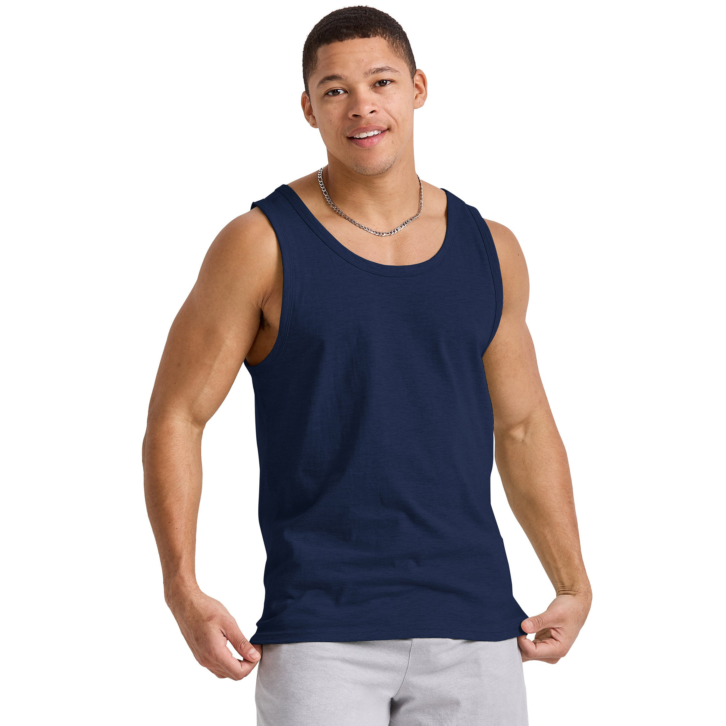 Hot Sell 100% Cotton Gym Fitness Breathable Ribbed Absorb Sweat Wife Beater Basic Blank Tank Tops Mens