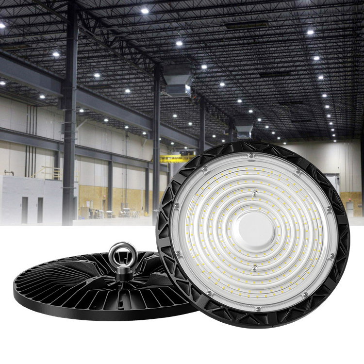 AC220-265V CCT Selection Factory Industrial Warehouse Aluminum IP65 Highbay Pendant Lamp 100w 150w 200w UFO Led High Bay Light