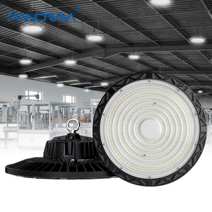 Factory Warehouse Black Aluminum IP65 Highbay Lamp OEM High Power Industrial Factory Lighting 100W 150W 200W Led High Bay Light