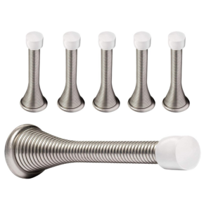 Best Price Spring Door Stops 3 1/4" Flexible Heavy Duty Spring Door Stopper with RustProof Screw (Satin Nickel)