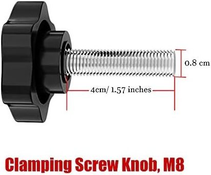 4 Pieces M8 x 40mm Thread Replacement Star Hand Knob Tightening Screw