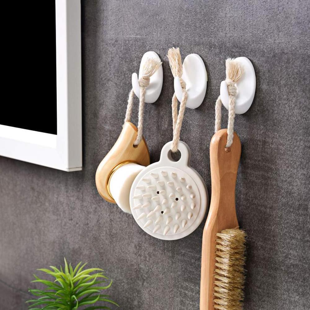 Wall Hooks White Self Adhesive Hooks for Hanging Towel Robe Coat Plastic Oval Wall Hanger Hooks Use in Bathroom Kitchen Hold