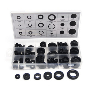 125pc 18 Sizes Rubber Grommet Kit - Includes Rubber Grommets for Wiring, Rubber Hole Plugs, and Automotive Firewall Grommet