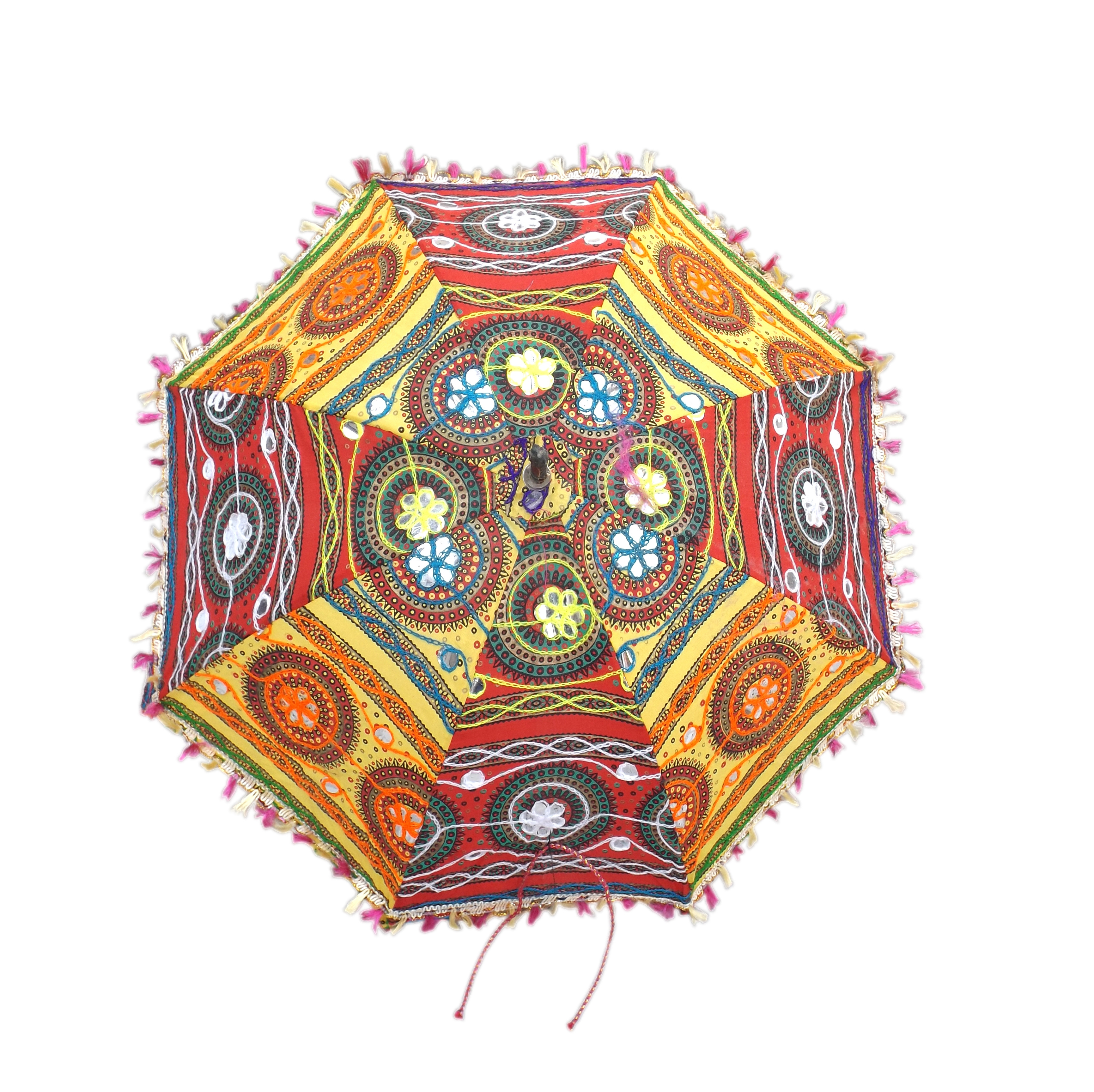 Amazing embroidered cotton hand stitched boho parasols outdoor decorative sun shade traditional umbrellas