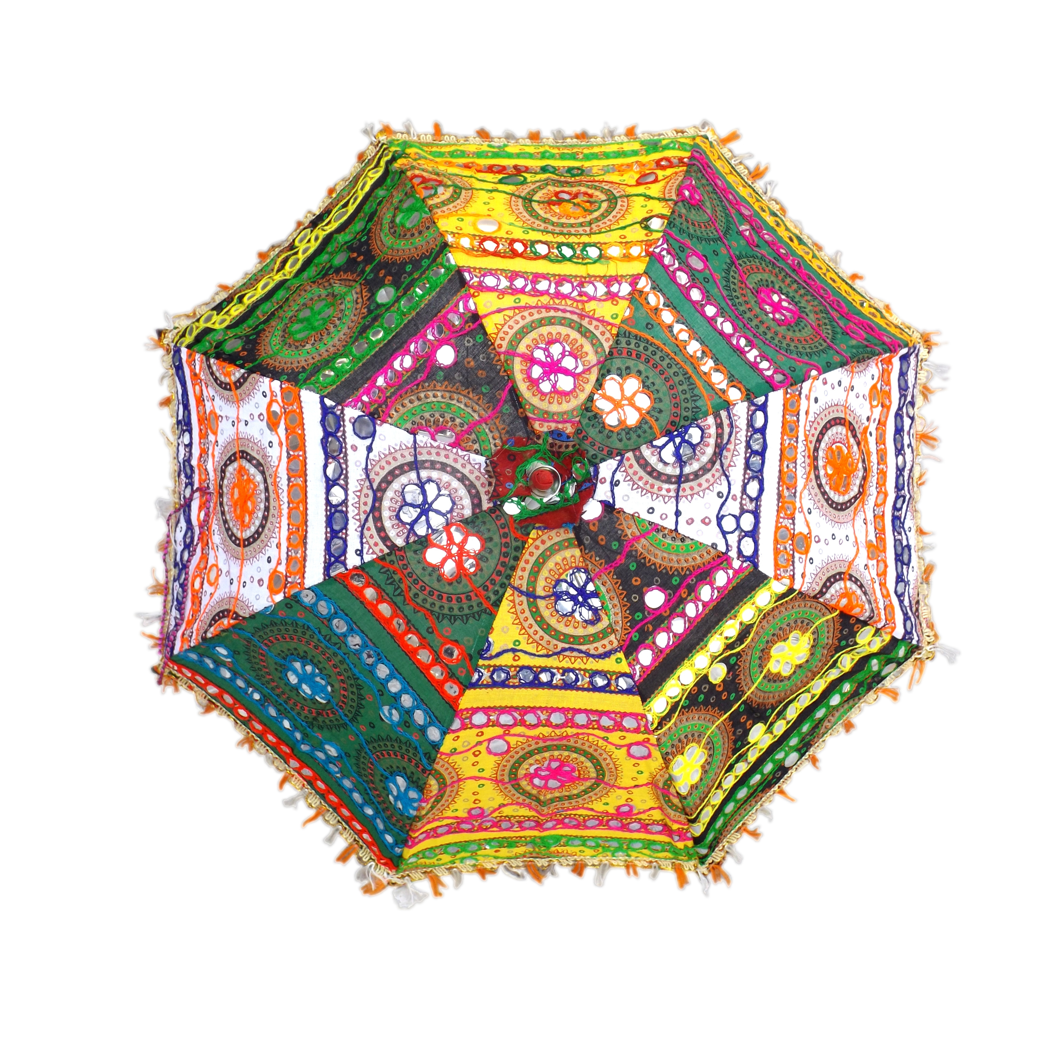 Amazing embroidered cotton hand stitched boho parasols outdoor decorative sun shade traditional umbrellas