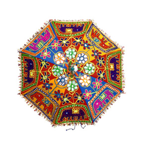 Premium quality wholesale Indian cotton handmade vintage Umbrella embroidered Traditional decorative Umbrella