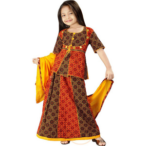 Traditional Rajasthani Lehenga Choli for Baby Girl, Indian Garba Dance Costumes for Girls