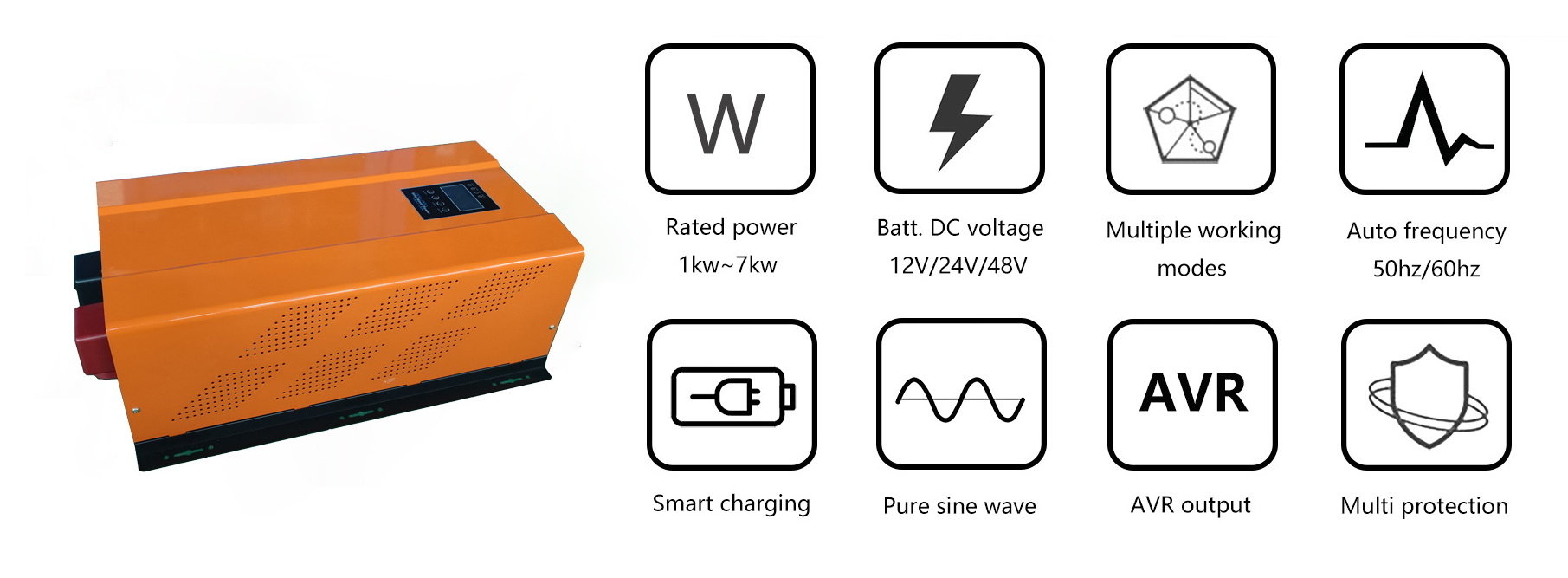 Low Frequency 2KW 3KW 4KW 6KW 7KW Pure Sine Wave EI/Toroidal Home Power 5000 Watt Solar Inverter With MPPT