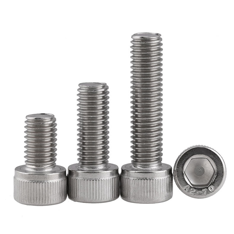 DIN912 Stainless Steel A2-70 M2-M20 Knurled Hex Allen Socket Cap Head Machine Screw Bolt And Nut