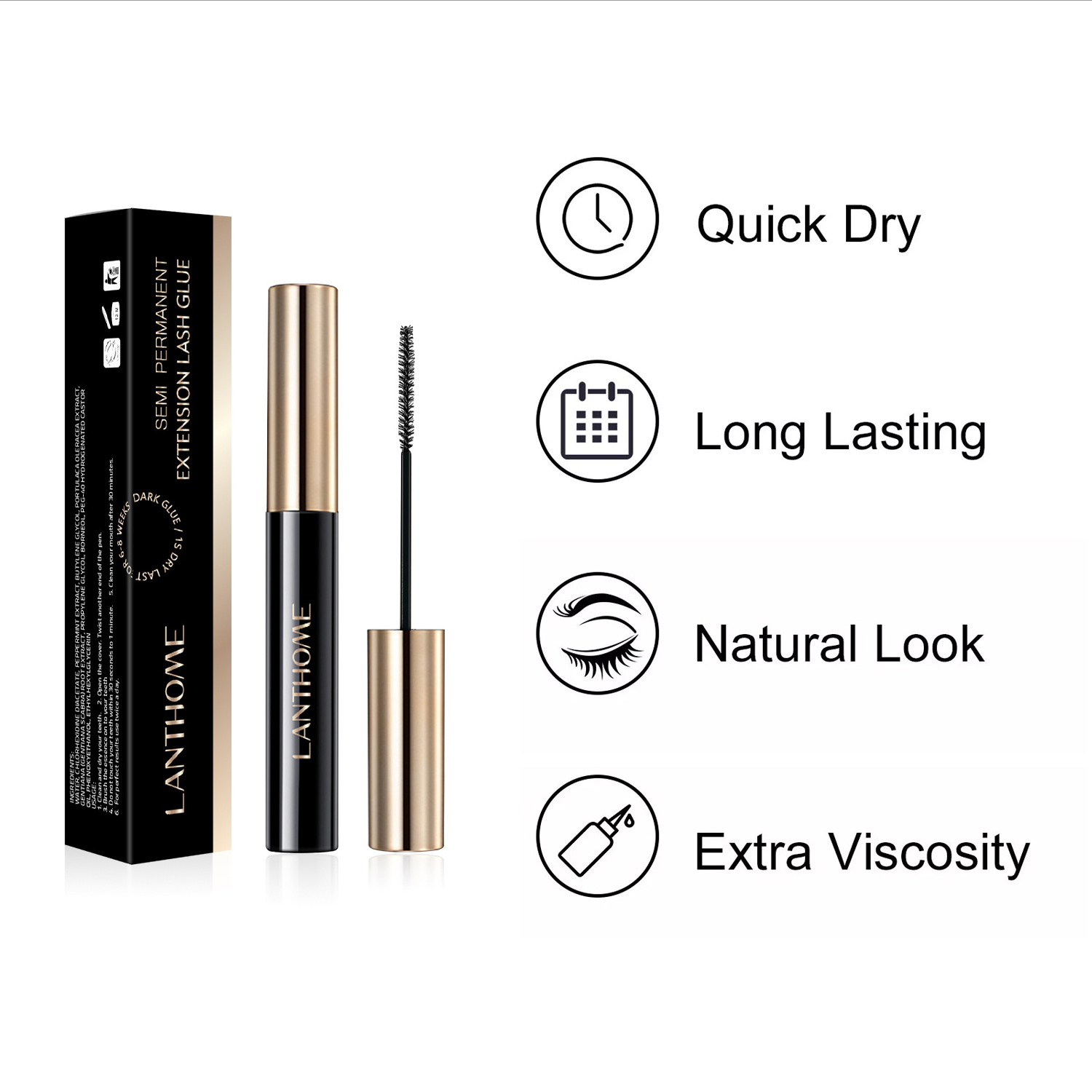 Eyelash Extension Glue Private Label Strongest Long Lasting Semi Permanent Adhesive Lash Extension Glue