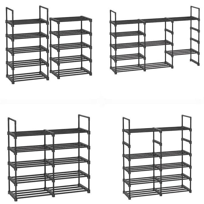 10-Tier Shoe Storage Organiser Narrow Tall Shoe Rack for Entryway Metal Sturdy Shoe Shelf Easy to Assemble