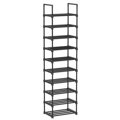 10-Tier Shoe Storage Organiser Narrow Tall Shoe Rack for Entryway Metal Sturdy Shoe Shelf Easy to Assemble