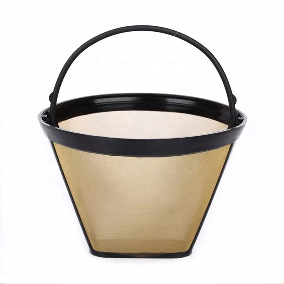 Permanent Basket-Style Reusable Gold Coffee Filter designed fits Coffee Makers and Brewer