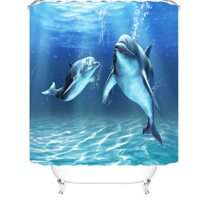 Bathroom Shower Curtain Polyester Waterproof Shower Curtain And Bath Mat Set