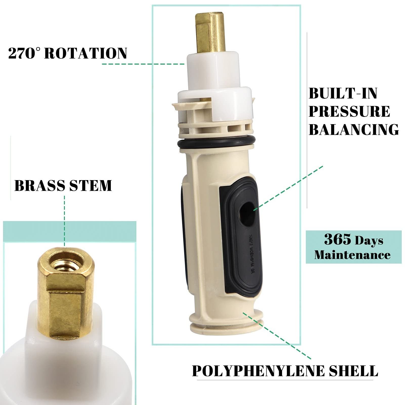 1222 Shower Cartridge Replacement kit and Cartridge Pull for Tub Shower One Handle Faucet Cartridge Aftermarket Replacement kit