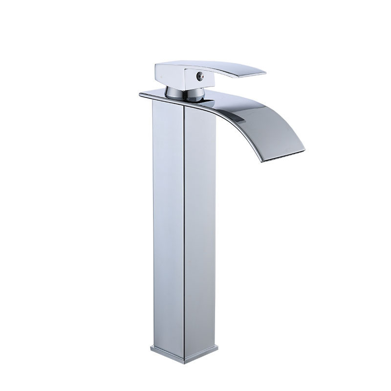 Stainless Steel Bathroom Basin Hot & Cold Water Faucet Mixing Faucet Basin Faucet Waterfall