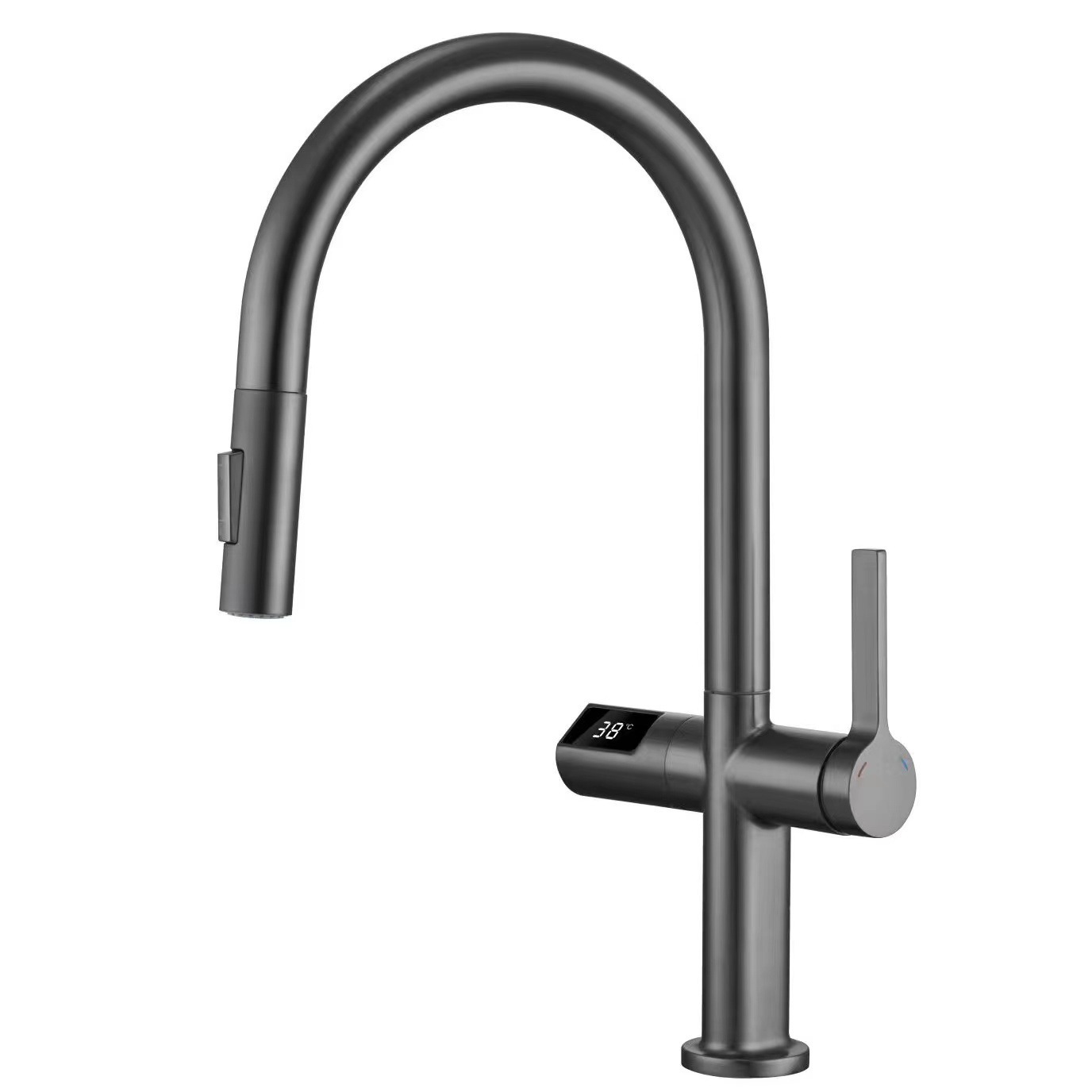 Induction hot and cold kitchen sink faucet Digital display faucet Brass pull-out kitchen faucet