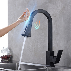 Pull Out Sensor Kitchen Faucet Brushed Nickel Sensitive Touch sensor tap automatic sensor water Faucet