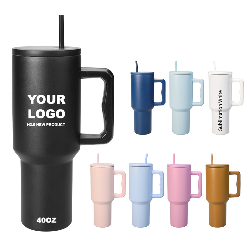 Eco-friendly Custom Coffee Mugs 40 oz Insulated Stainless Steel Tumbler Cup Logo 30oz Outdoor Mug 40oz Tumbler with handle