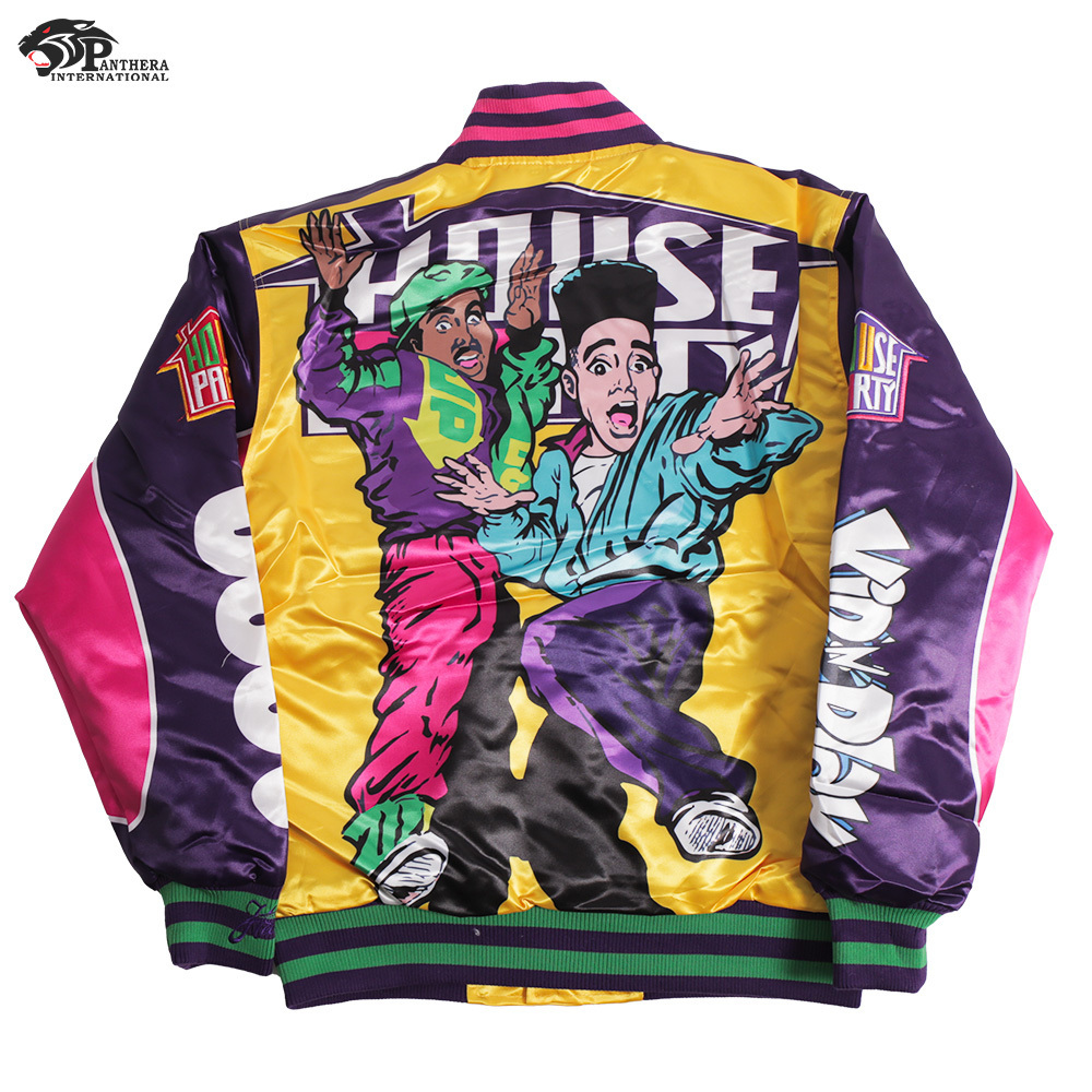 Custom Hot Wholesale Shiny Satin Printable Bomber Varsity Jackets For Men Warm Winter Jackets Men's Plus Size Jacket Embroidered