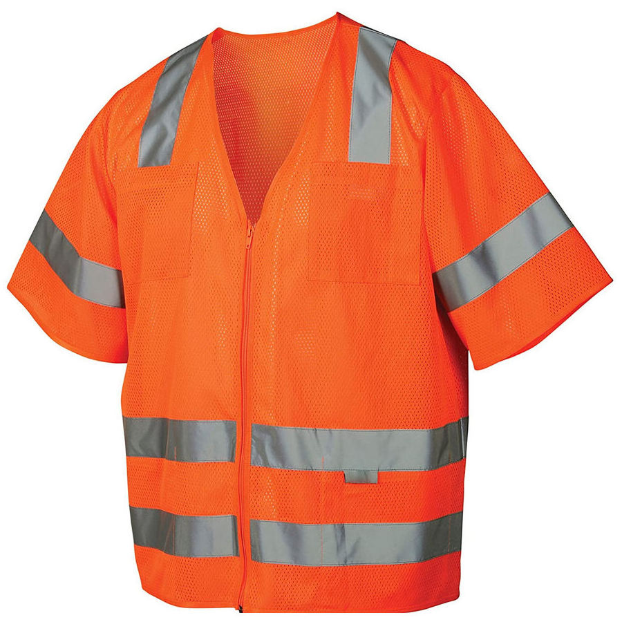 Customize Multi Pockets Zipper Front for Men Women High Visibility Work Running Vest Meets ANSI/ISEA Standards