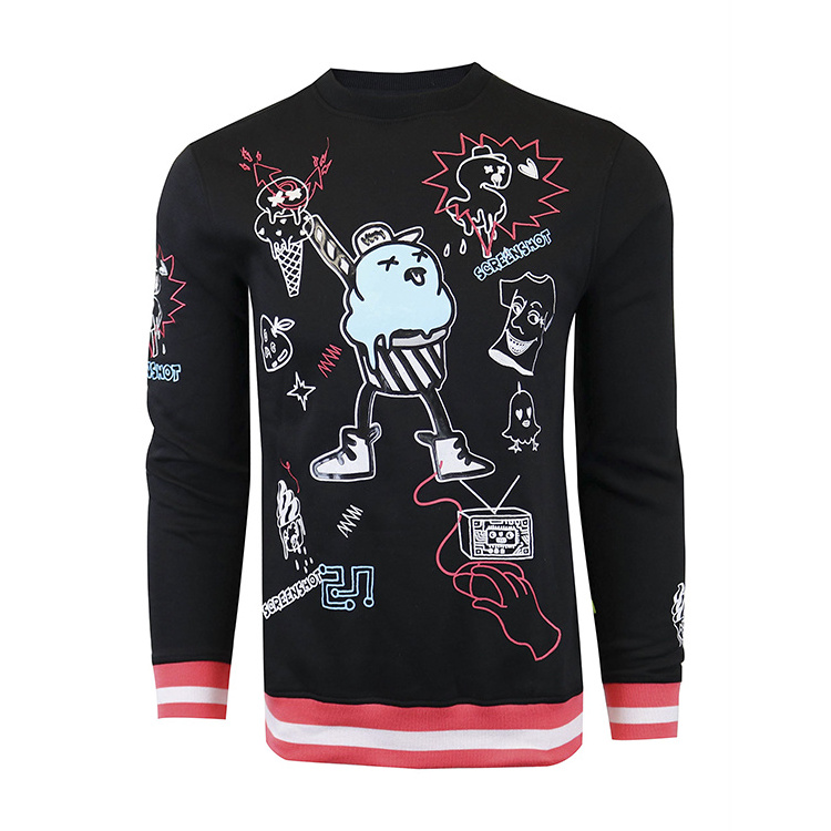 New fleece Printed sweatshirt men Crewneck Wholesale Low Price OEM & ODM best Quality Fabric For Adult