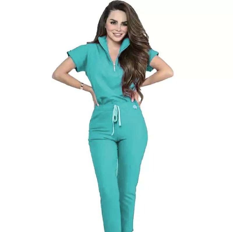 Nursing Scrubs Wholesale Medical Work Wear Nursing Scrubs Set Uniforms Nursing Training Female Scrubs