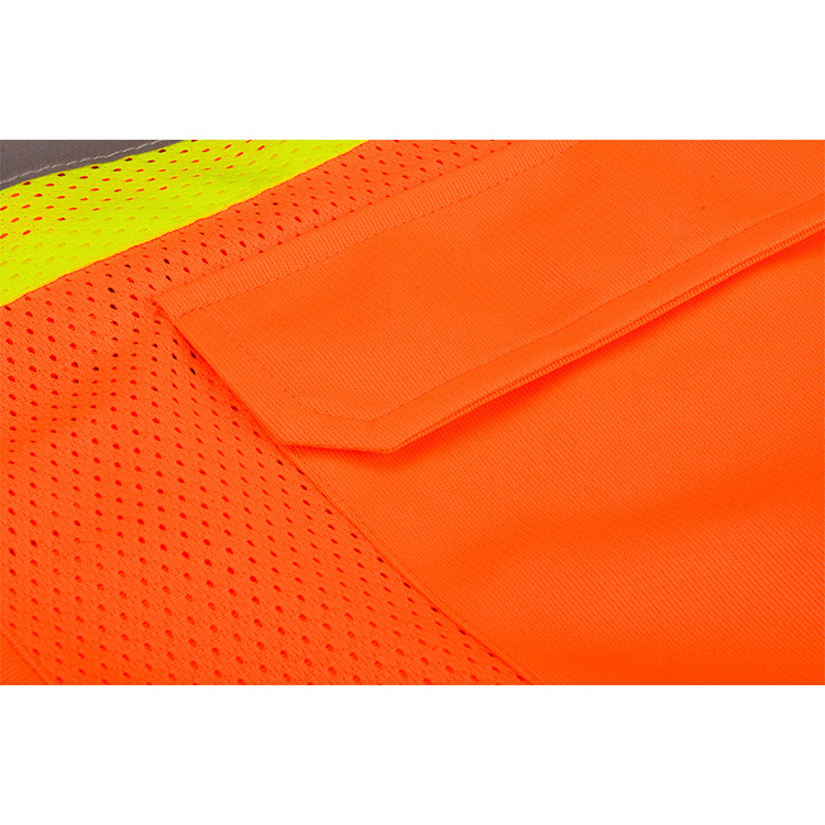 Safety Vest Reflective With Pockets Zipper High Visibility Reflective Stripes Multi Pockets Hi Vis Mesh Vest For Men