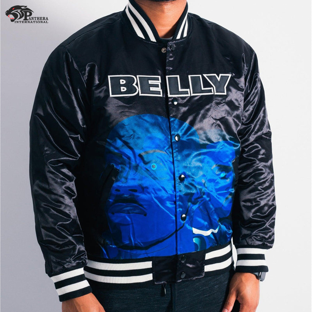 Custom Hot Wholesale Shiny Satin Printable Bomber Varsity Jackets For Men Warm Winter Jackets Men's Plus Size Jacket Embroidered