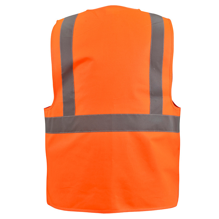 Reflective Logo Customized Hot Sale Multiple Security Workwear Hi Vis Reflective Vest Stripes Multi Pockets Workwear Vest