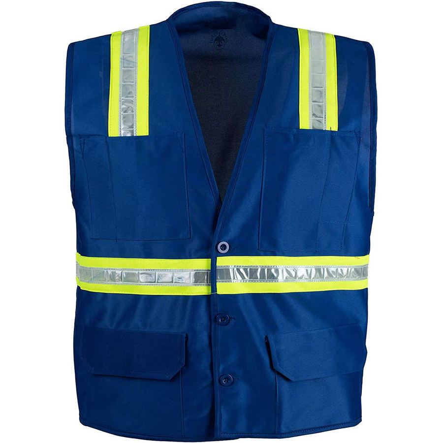 Customize Multi Pockets Zipper Front for Men Women High Visibility Work Running Vest Meets ANSI/ISEA Standards