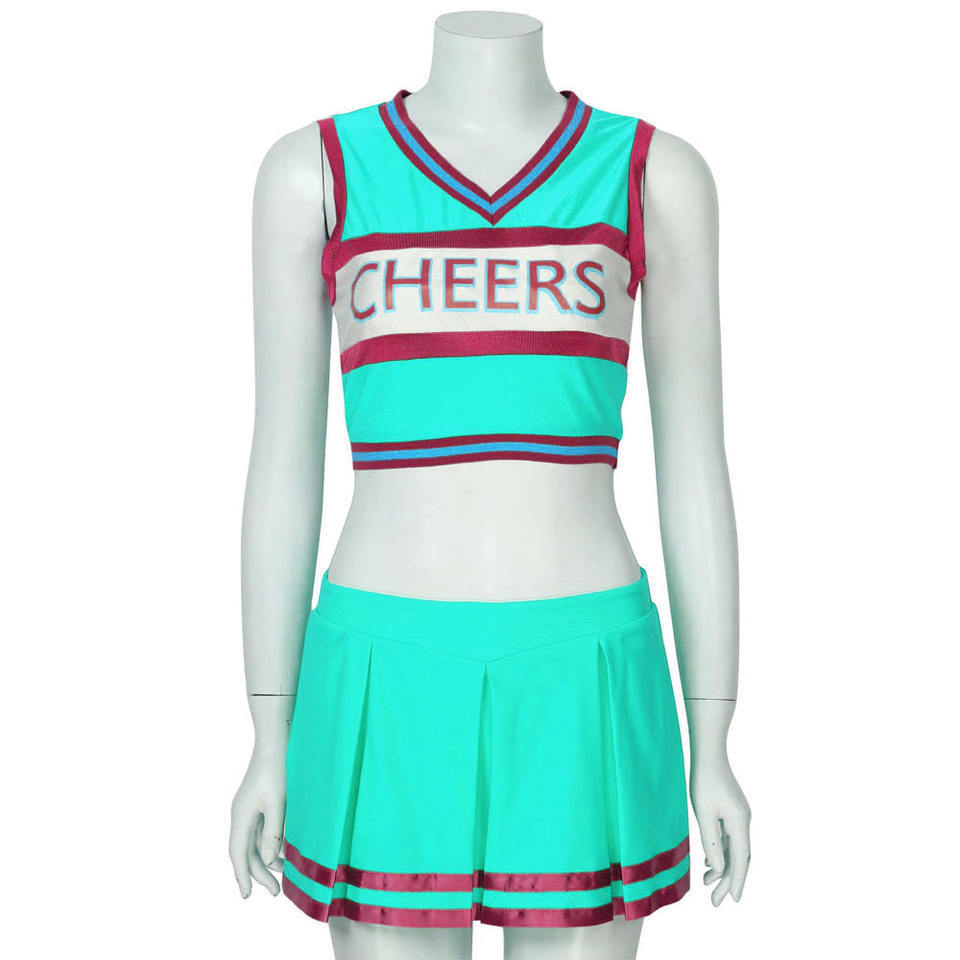 Two Tone Color Cheerleader Uniforms in Black Color Polyester Made Quick Dry Professional Dancing Skirt Made in Pakistan