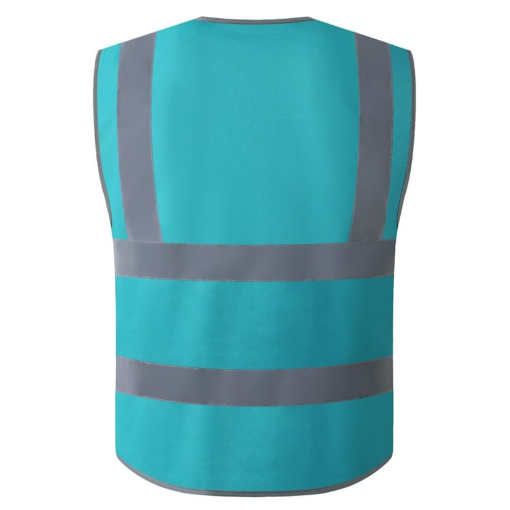 Hi Vis Bright Neon Color with 4 Reflective Strips Multi Pockets High Visibility Construction Safety Vests Wholesale