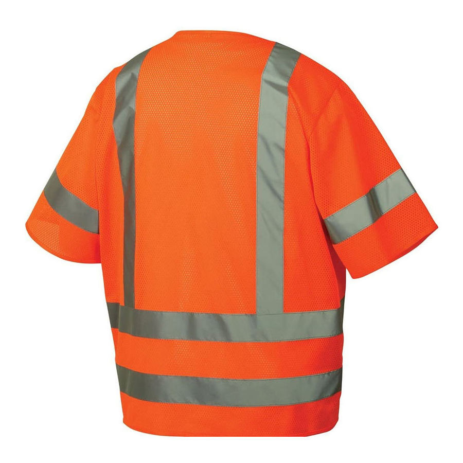 Customize Multi Pockets Zipper Front for Men Women High Visibility Work Running Vest Meets ANSI/ISEA Standards