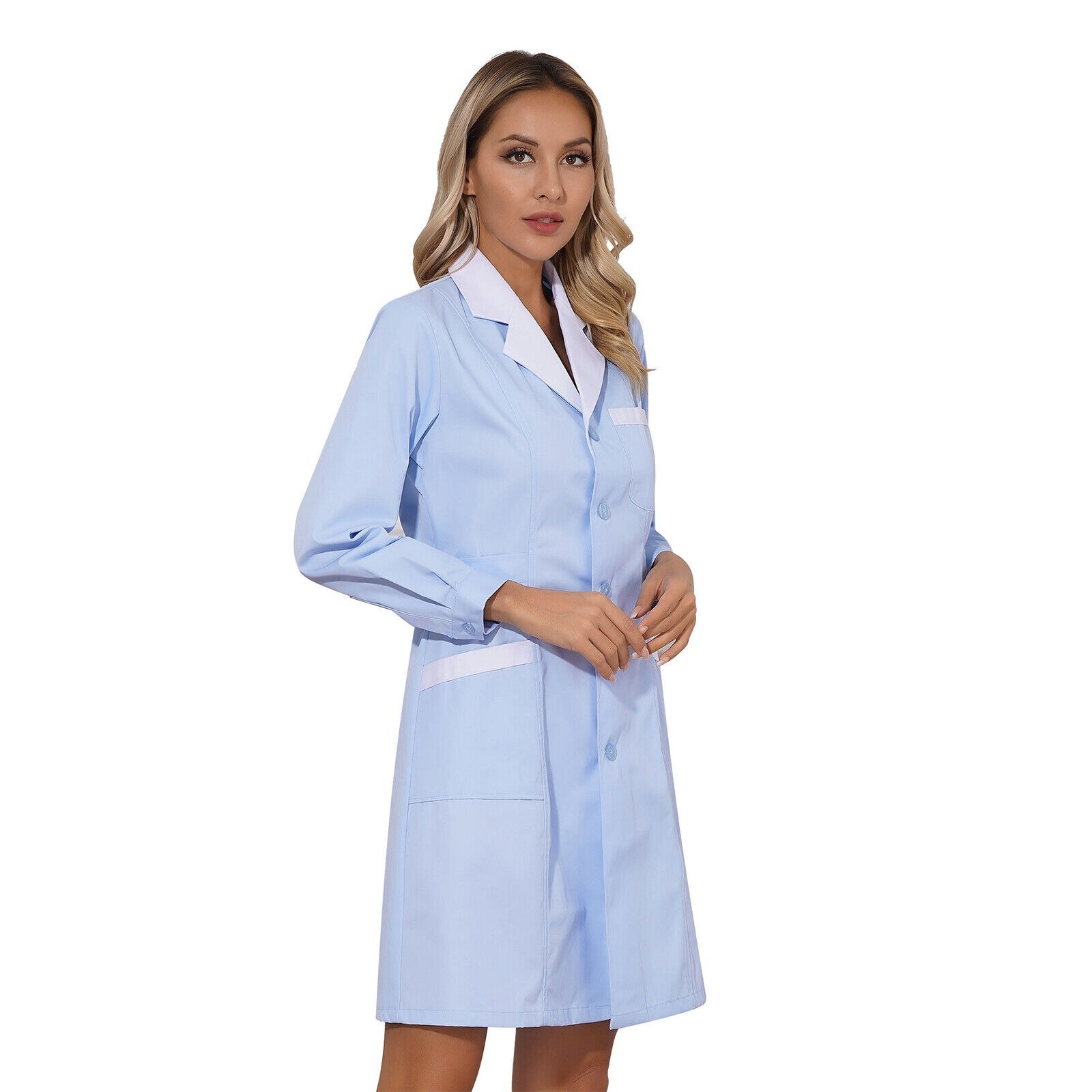 New Arrival High Quality Dust-proof Anti-wrinkle Fit Hospital Uniforms White Lab Coat for women Medical Gown