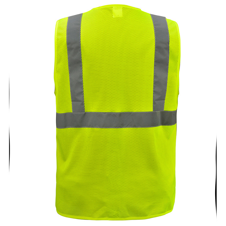 Safety Waistcoat High Visibility Vest Wholesale Fluorescent High Visibility Reflective Tapes Safety Work wear Vest For Unisex