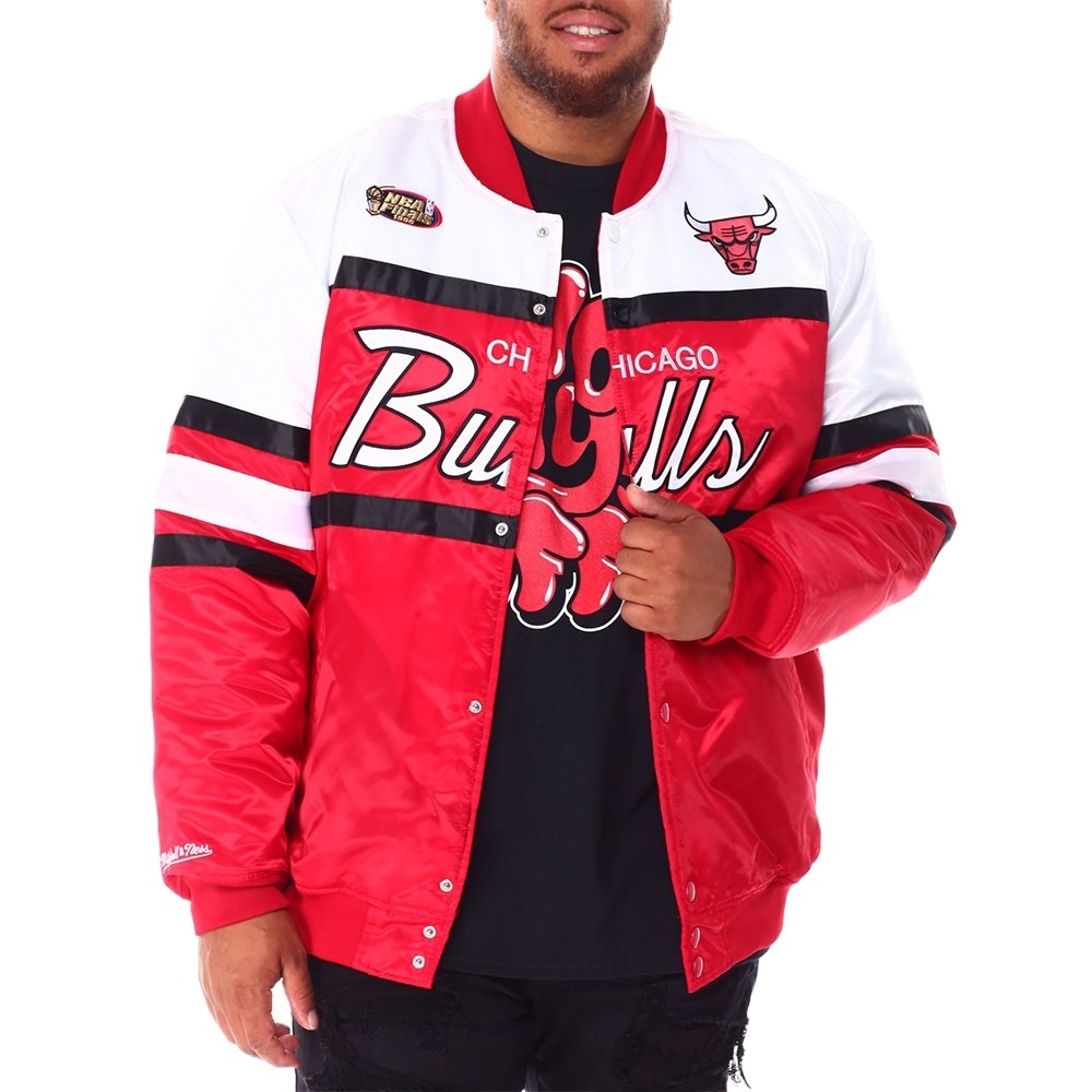 OEM Service Mens Custom Satin Embroidered Baseball Bomber Jacket College Jacket Lettermen Bulls Satin Baseball Jacket