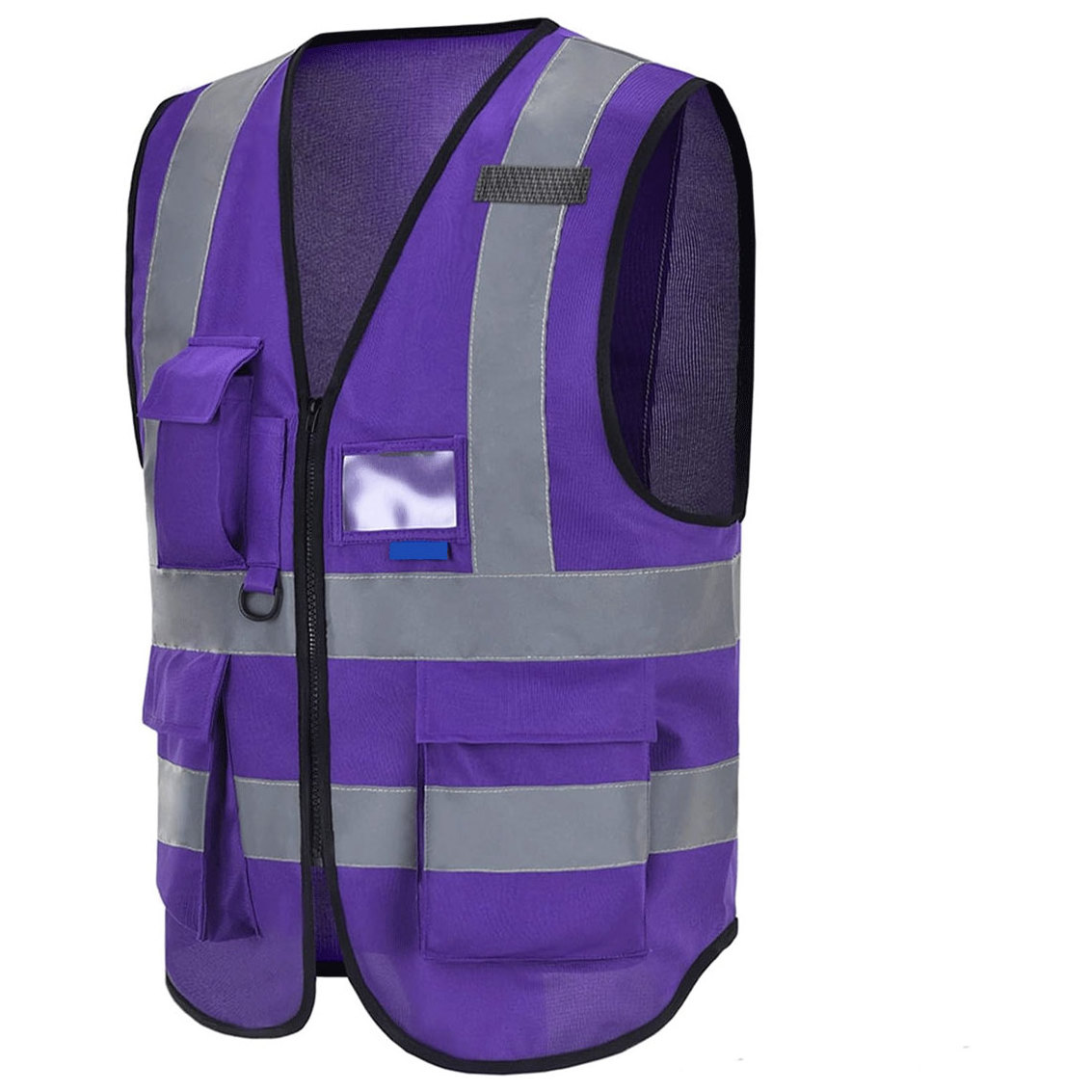 Breathable Polyester Reflective High Visibility Work wear Work Zipper Custom Logo High Visibility Reflective Safety Vest