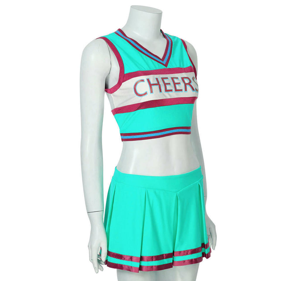 Two Tone Color Cheerleader Uniforms in Black Color Polyester Made Quick Dry Professional Dancing Skirt Made in Pakistan