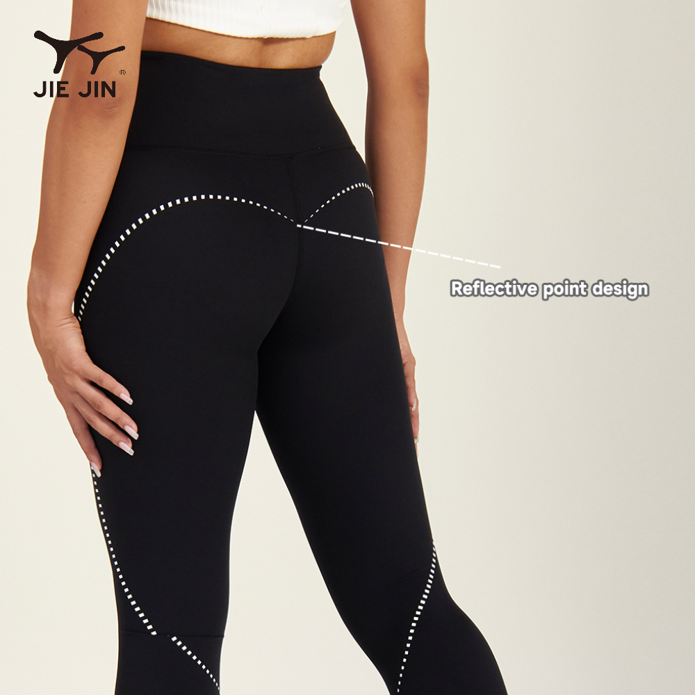 JIEJIN Custom Design Ladies High-Waisted Trainer Fitness Fashion Spandex Skin Tights Yoga Pants Leggings