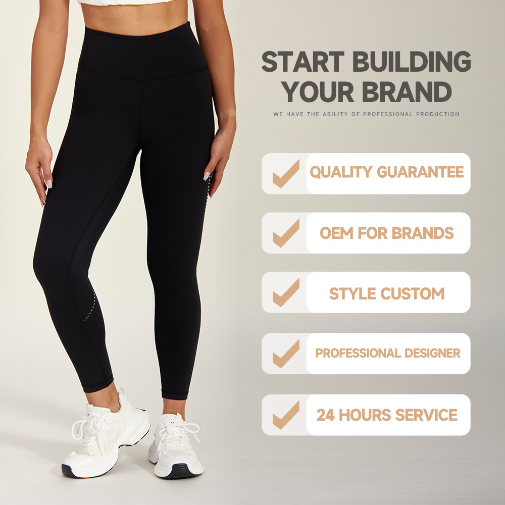 JIEJIN Custom Design Ladies High-Waisted Trainer Fitness Fashion Spandex Skin Tights Yoga Pants Leggings