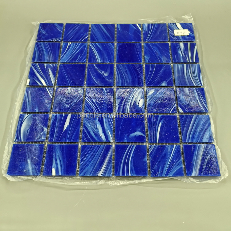 Wall Mosaics SWimming Pool Stickers Blue Glass Mosaic Tiles For Interior Wall And Floor Decoration