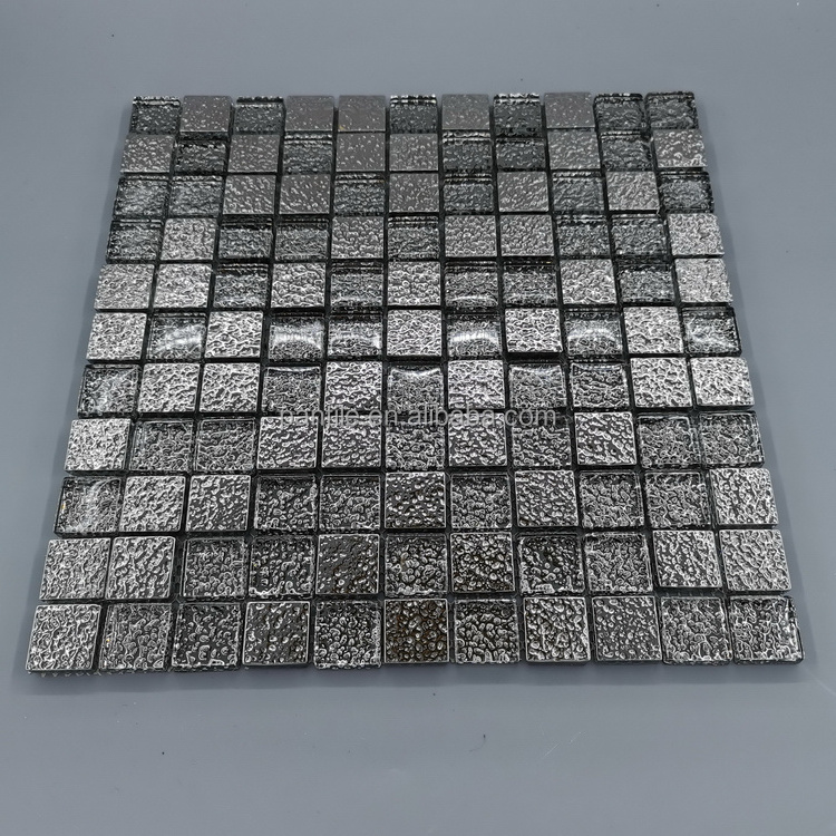 Silver Grey Backsplash Mirrors Glass Mosaics Wall Decoration Mosaic Tiles For Decorations Glass Mosaic