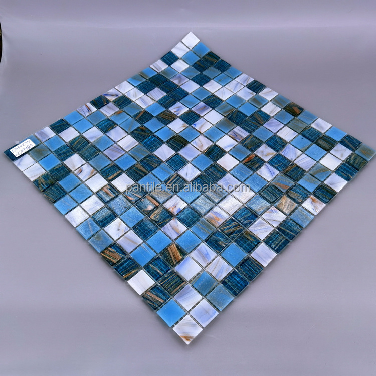 Pool Tile Mosaic Bathroom Floor Wall Blue Glass Art Tiles Mural For Bathroom Artist Mosaic Mural Flower Mosaic