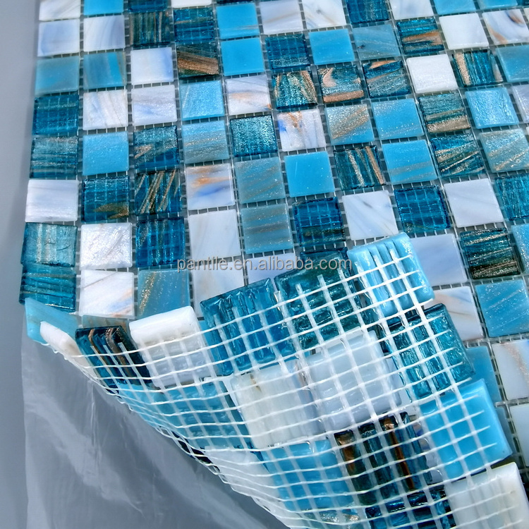 Pool Tile Mosaic Bathroom Floor Wall Blue Glass Art Tiles Mural For Bathroom Artist Mosaic Mural Flower Mosaic