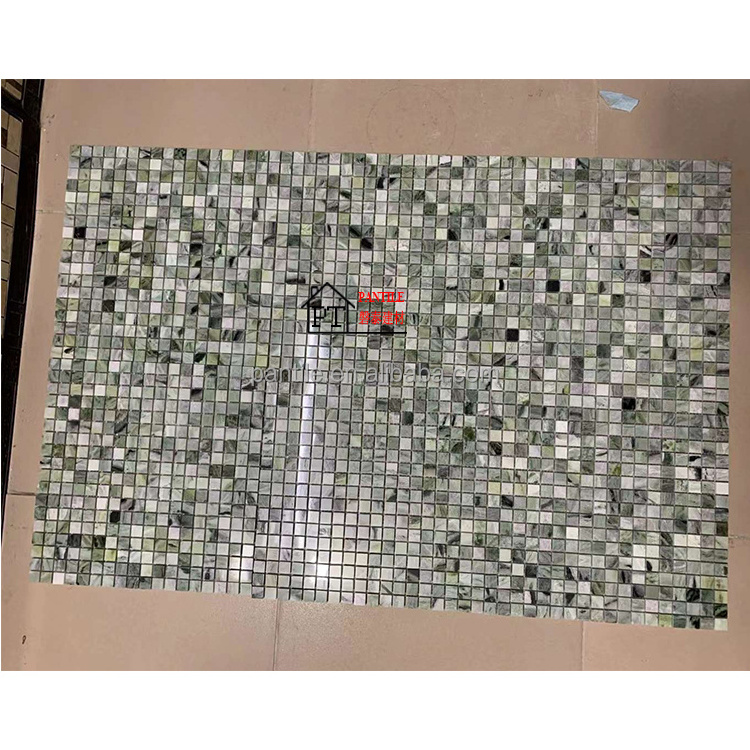 Original Green Marble Waterjet Mosaic Blue Backsplash Kitchen Decoration Floor Mosaic Tile