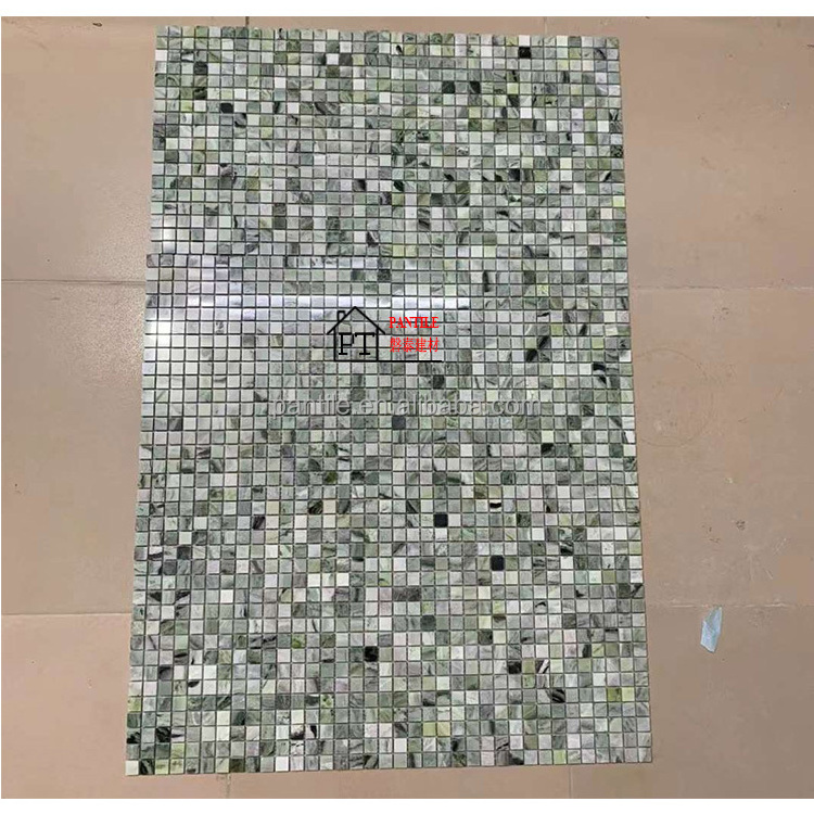 Original Green Marble Waterjet Mosaic Blue Backsplash Kitchen Decoration Floor Mosaic Tile