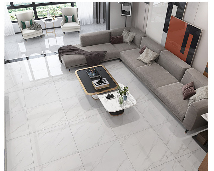 60x60 Floor Tiles Designs Flooring 600*600mm Glazed White Marble Floor Porcelain Tiles For Indoors Living Room