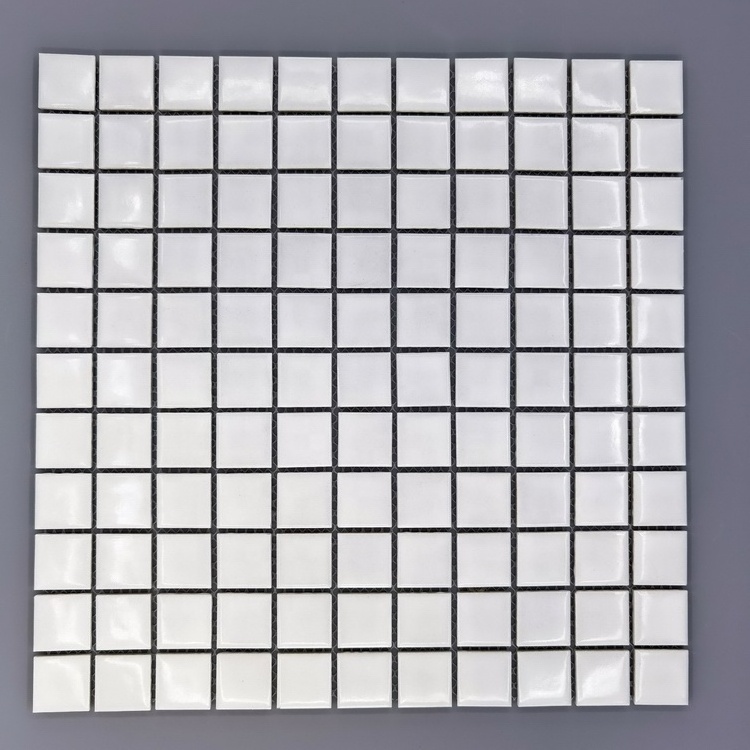 White Bathroom 25 25mm Mosaic Wall Tiles Ceramic Pool Porcelain Mosaic Tiles For Mosaic For Swimming Pool Decoration